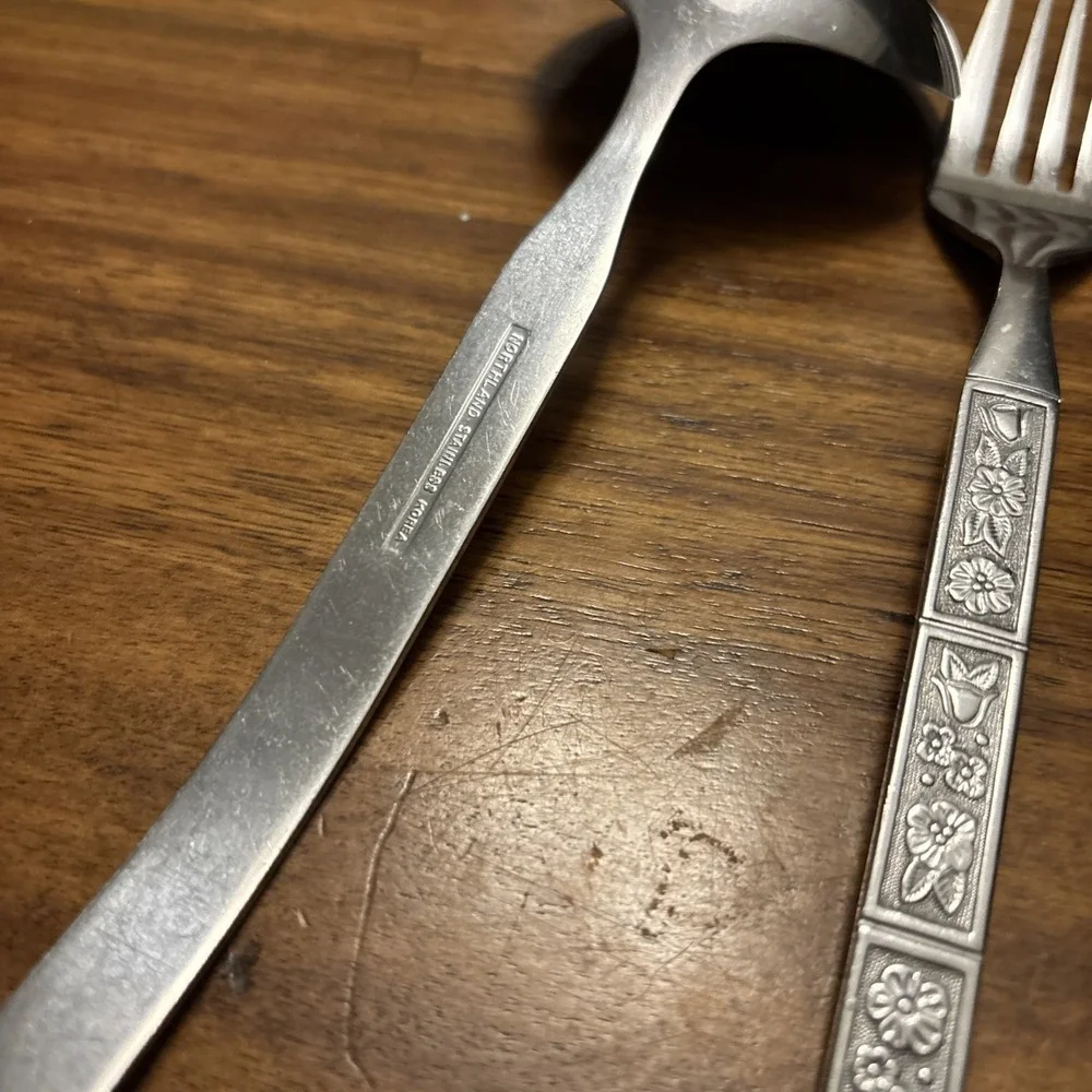 SPRING FEVER Northland Japan / Oneida - Stainless Silverware / Flatware Set Of 7